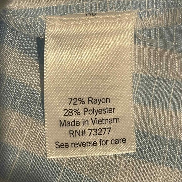LC LAUREN CONRAD WOMEN'S BLUE/WHITE STRIPED LONG SLEEVE SIZE XS RAYON BLEND - Picture 6 of 7